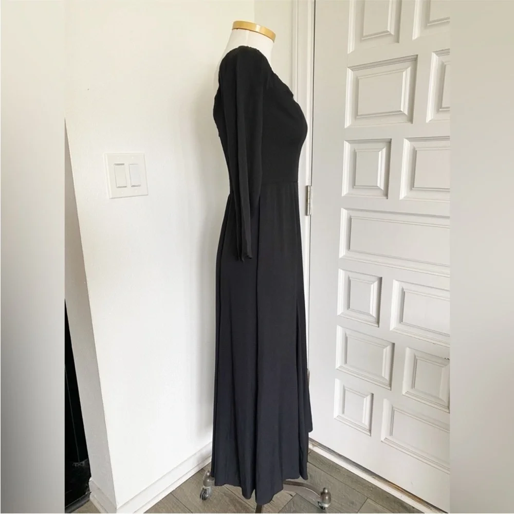 NWT Reformation Ballari Black Off The Shoulder Long Sleeve Maxi Dress Size 8